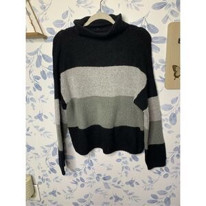 Cliché Color Block Turtleneck Pullover Sweater Size L